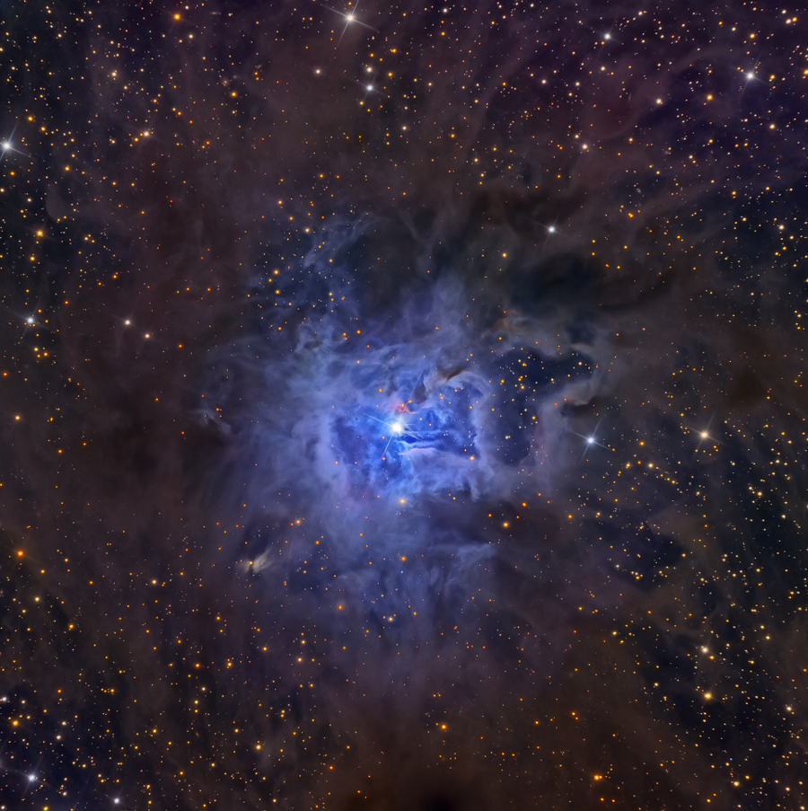 Nebulosa de Iris (NGC 7023), na constelação de Cefeu.