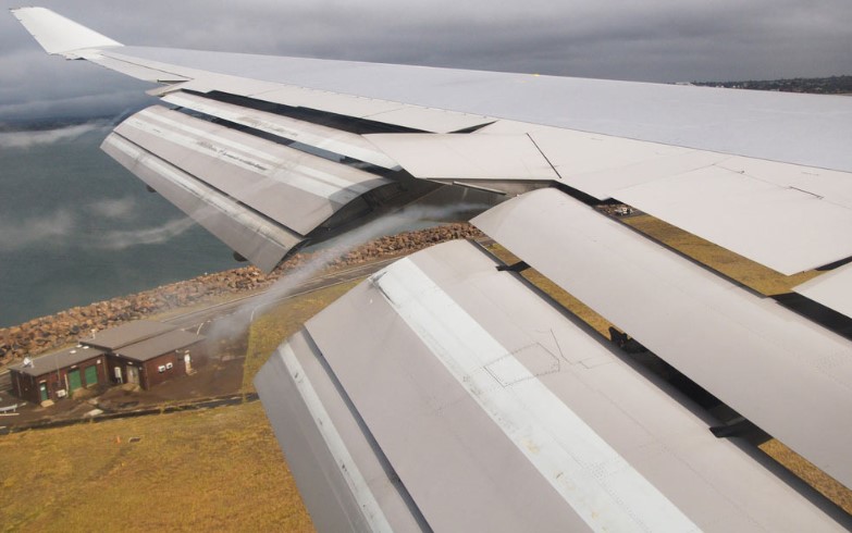 Flaps de um avião Boeing 747.