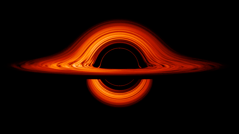 Distorção causada pela gravidade de um buraco negro