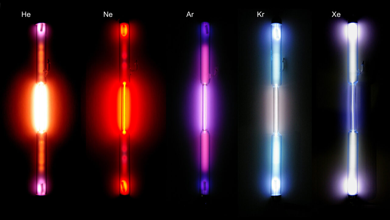 Tubos espectrais com gases nobres